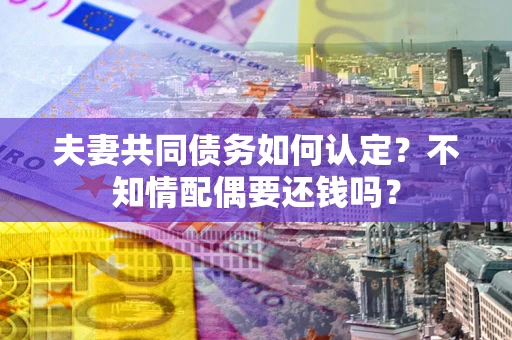 北京夫妻共同债务如何认定？不知情配偶要还钱吗？
