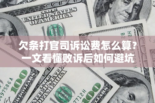 北京欠条打官司诉讼费怎么算？一文看懂败诉后如何避坑